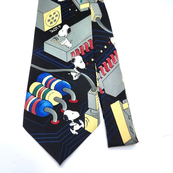 Snoopy Necktie Bugged Out on the Internet Men's Tie Vintage United Feature - Picture 2 of 7